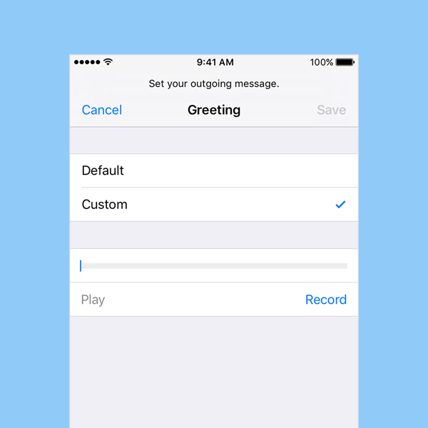 voicemail iphone visual greeting screen